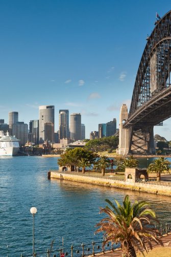 cruise ship moored in Sydney harbour