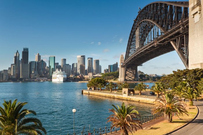 cruise ship moored in Sydney harbour