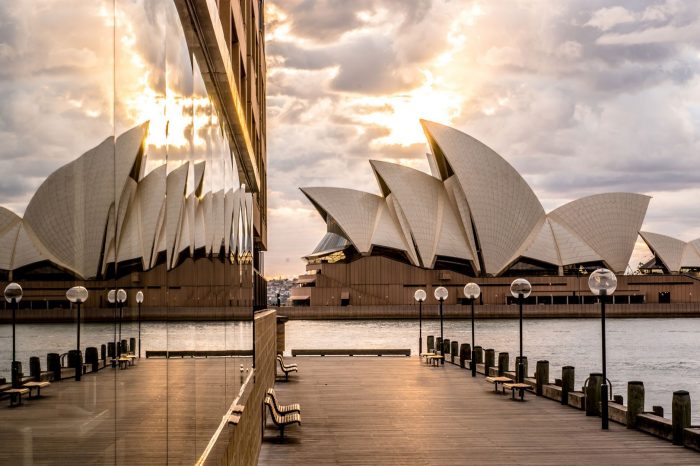 Sydney Opera House under dusk sky