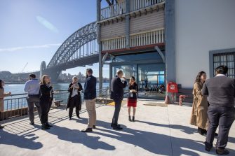 Networking outside the Pier One Hotel Sydney Harbour