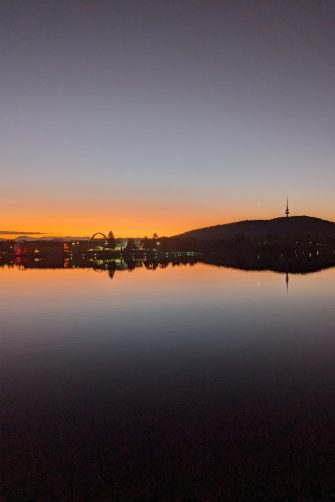 Lake Burley Griffin, Canberra at dusk