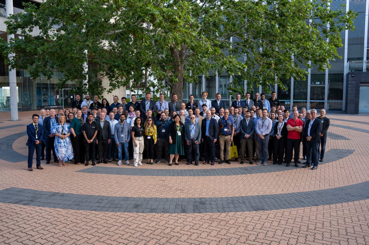 A group photo of the attendees of the space conference held on ADFA campus.
