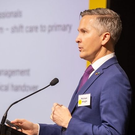 Associate Professor Michael Wright presenting at the Community Health Navigator Forum 2025